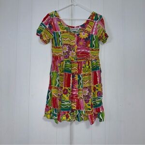 Jams World Colorful Floral Patchwork Dress, size Medium